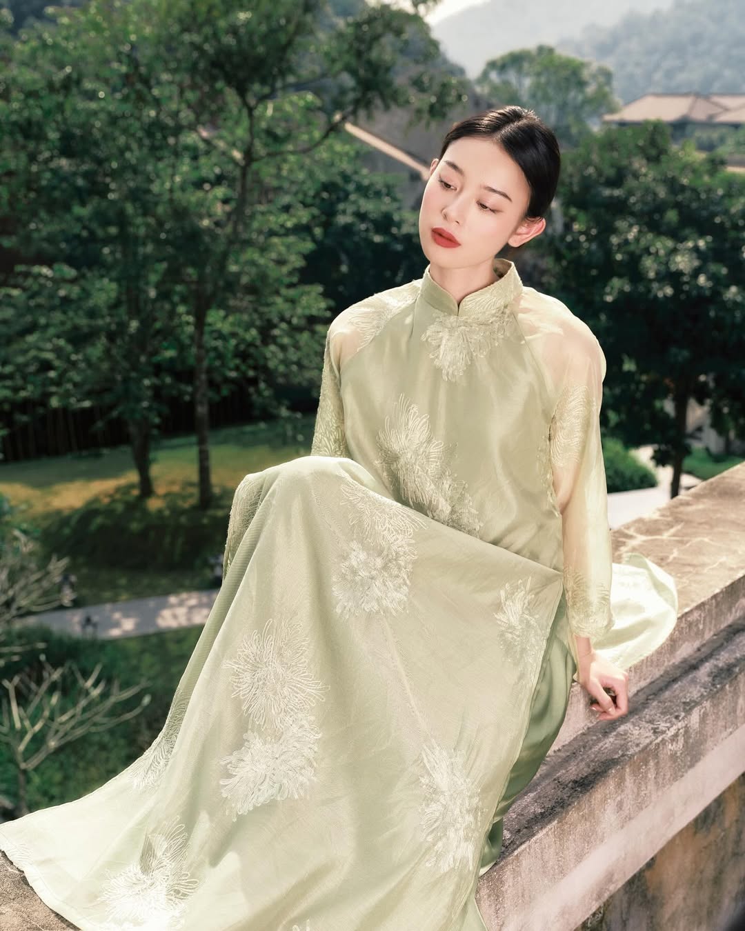 lụa organza may áo dài 