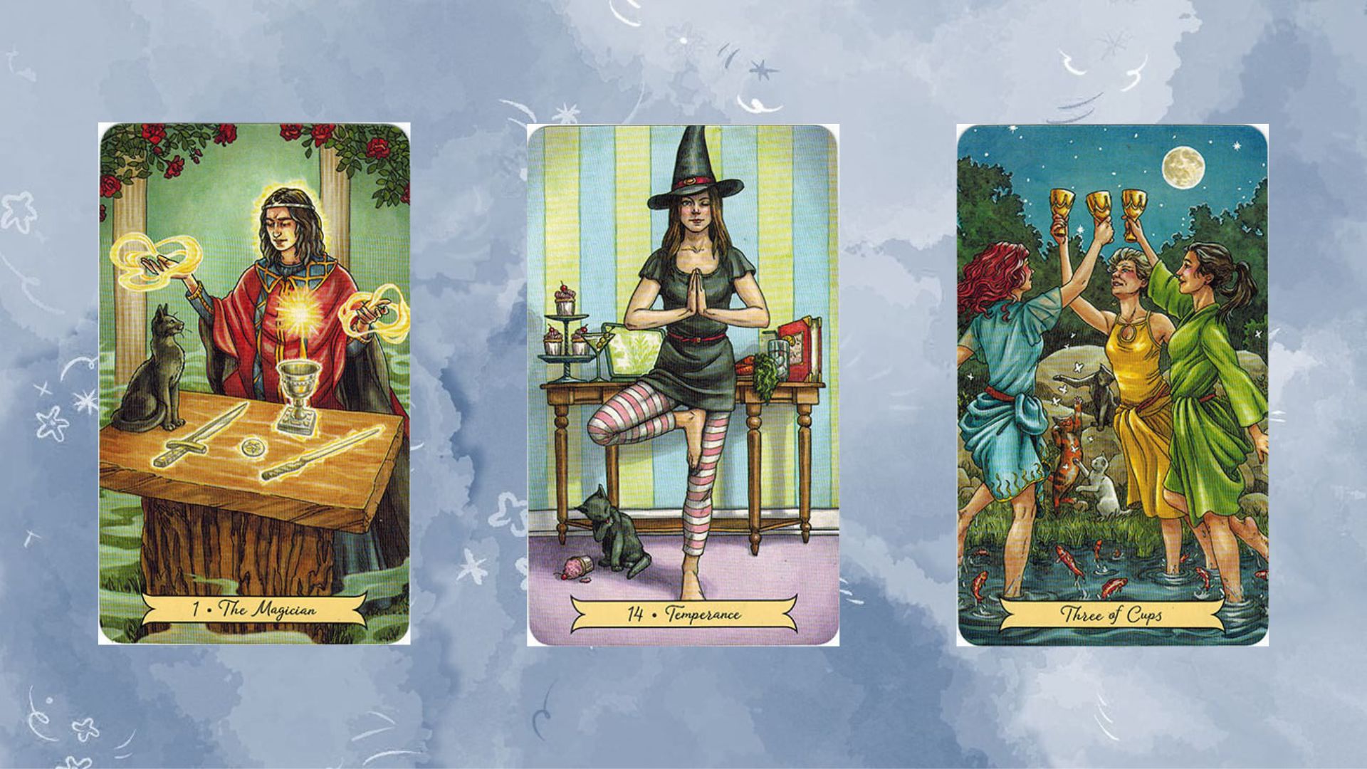 Trải bài tarot tuần mới gồm The Magician – Temperance – Three of Cups