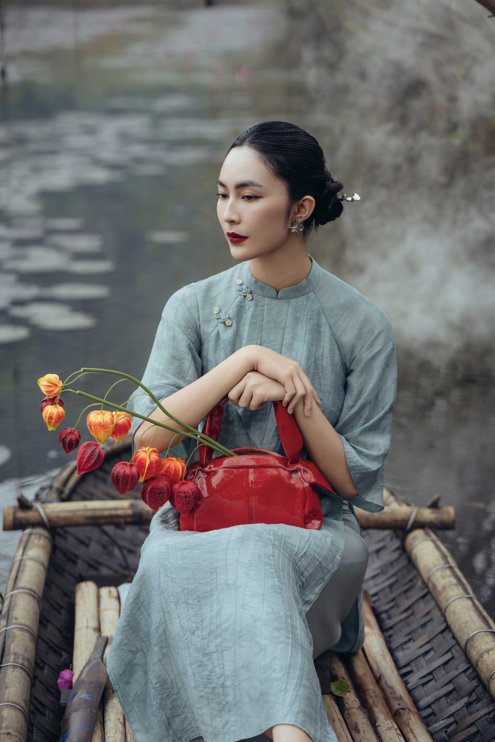 Áo dài xanh ngọc D.CHIC