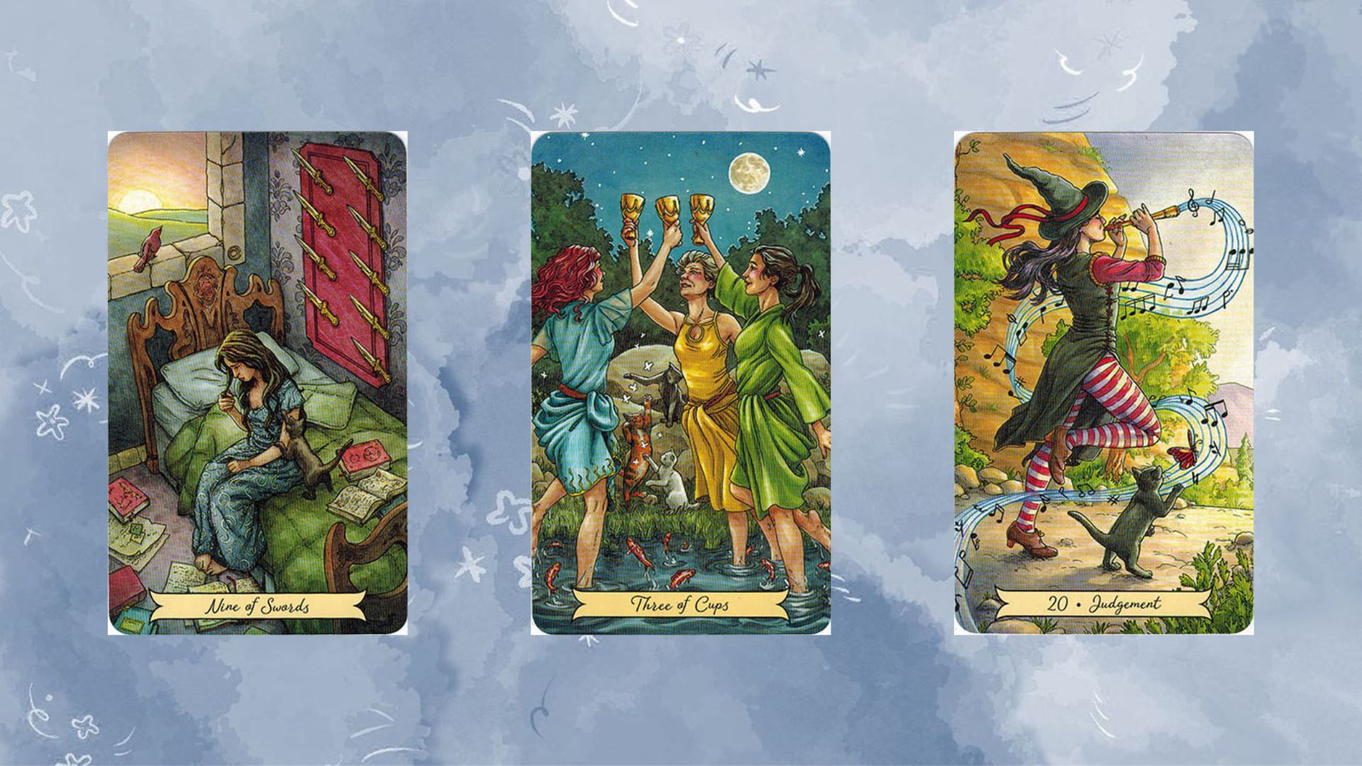 Trải bài tuần mới Nine of Swords – Three of Cups – The Judgement