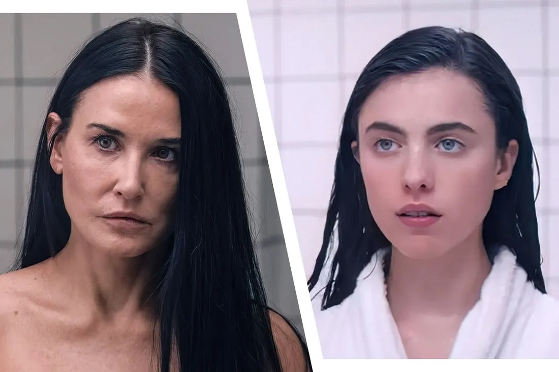 The Substance Demi Moore và Elizabeth Qualley khắc họa tính nữ trong cuộc sống