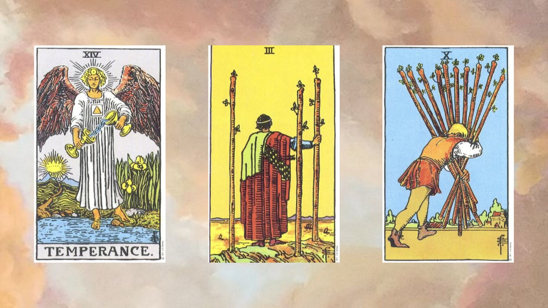 trải bài tarot tuần mới gồm các lá bài