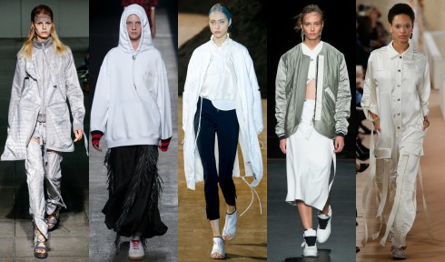 TỪ TRÁI QUA: Hood By Air, Alexander Wang, 3.1 Phillip Lim, Rag & Bone, Balenciaga.