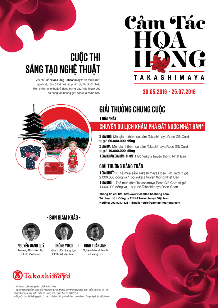 Takashimaya Poster - Cam tac hoa hong