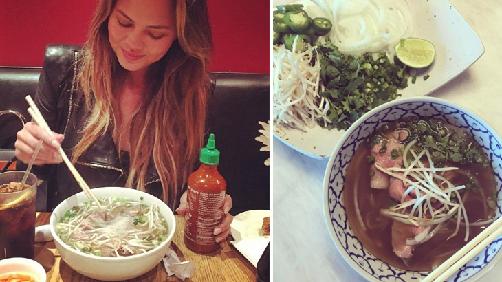 Siêu mẫu Chrissy Teigen trổ tài nấu phở