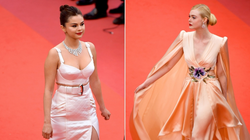 selena gomez và elle fanning mặc gợi cảm trên thảm đỏ cannes 2019