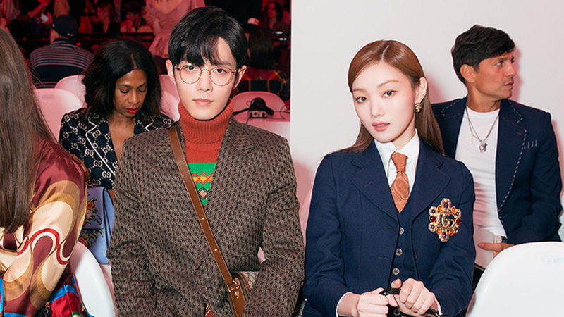 lee sung kyung va tieu chien front row show gucci tuần lễ thời trang milan xuân hè 2020