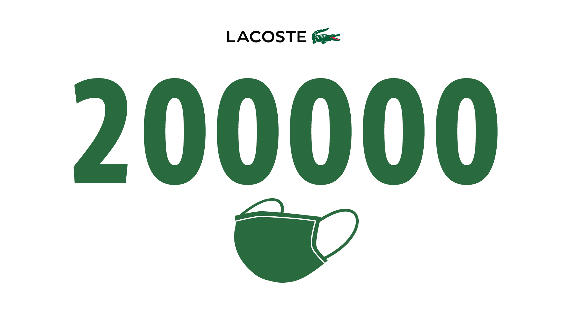 thương hiệu Lacoste đánh dấu cột móc 20000 chiếc khẩu trang được làm ra