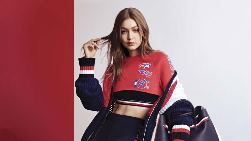 gigi hadid trong chiến dịch tommy hilfiger 2018 theo phong cách thời trang athleisure