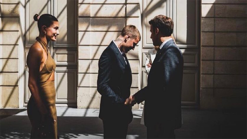 Justin Bieber và tổng thống Macron