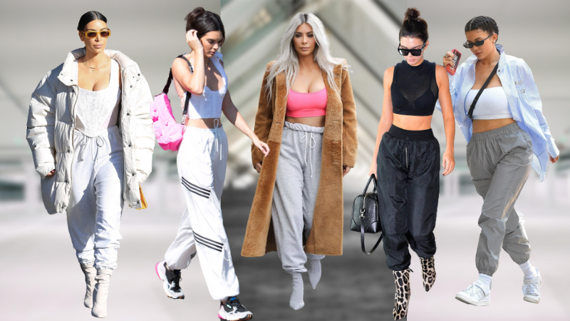 Phối quần jogger đẹp như chị em nhà Kim Kardashian