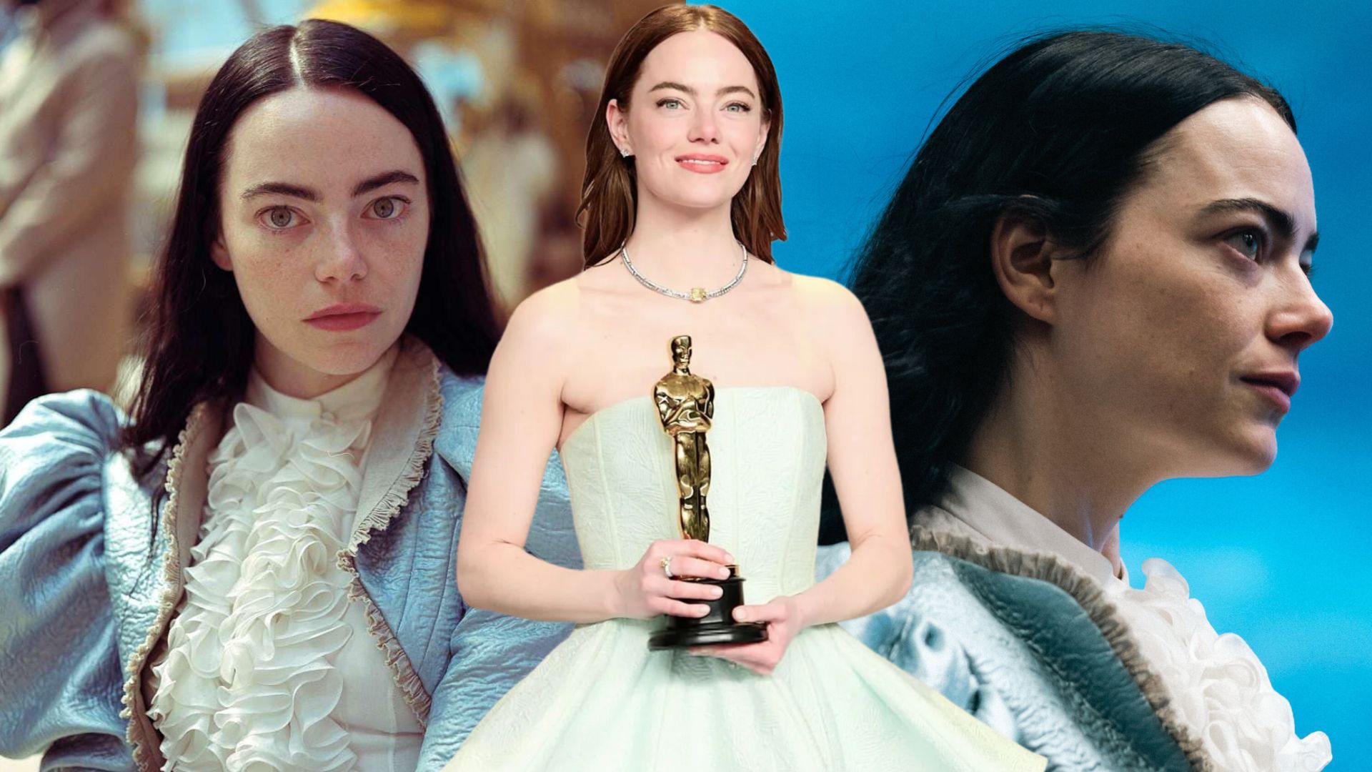 emma stone trong phim poor things và nhận tượng vàng oscars