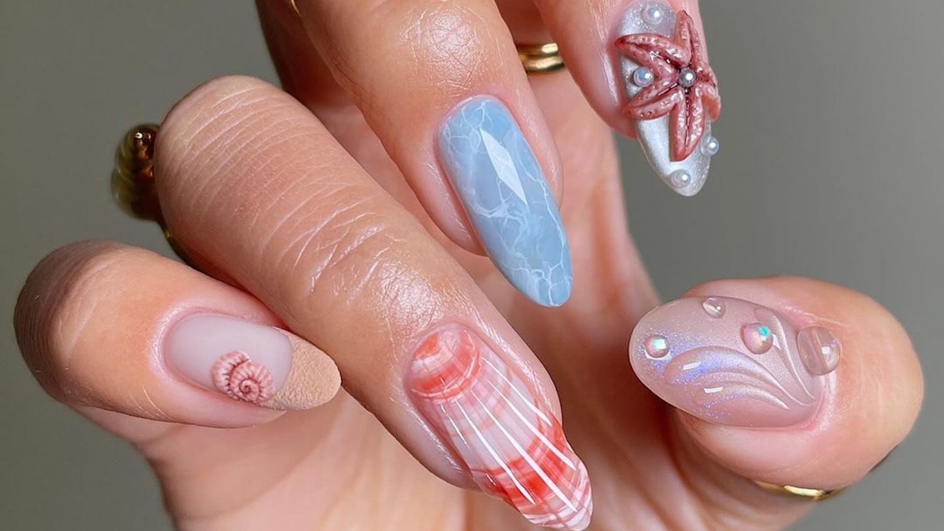 nail thạch kết hợp hoạ tiết đẹp