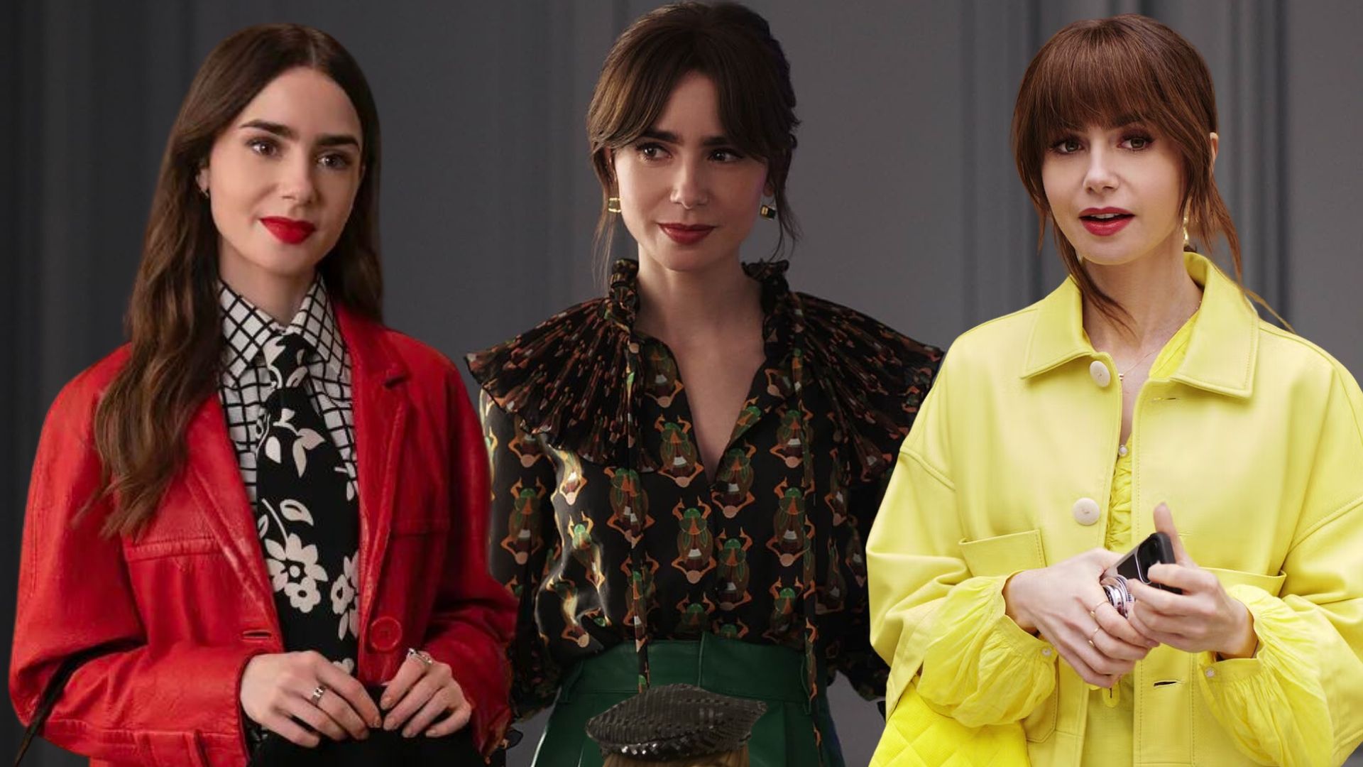 emily in paris - Lily Collins để tóc mái birkin và mặc áo blouse