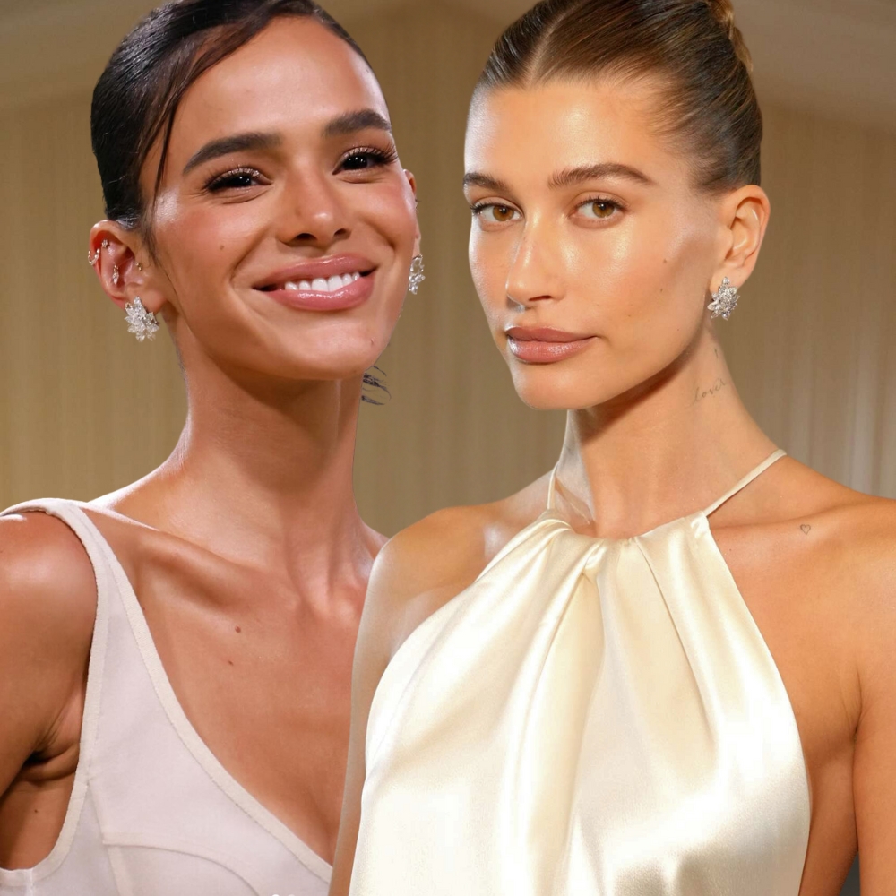 Hailey Bieber và Bruna Marquezine với 2 makeup look dự tiệc sang trọng