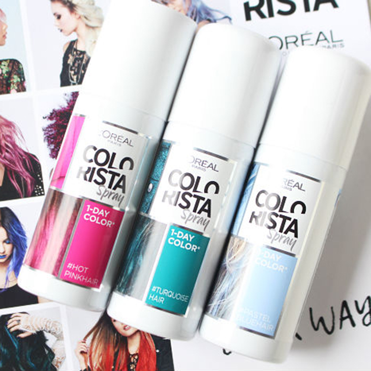 tóc màu vàng hồng L'Oréal Paris Colorista 1-Day Spray in Rose Gold