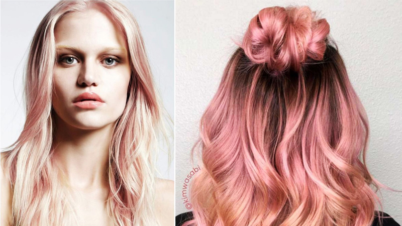 Hãy xem hình ảnh nhuộm tóc hồng vàng để cảm nhận sự nữ tính và nổi bật của style này. Màu sắc tươi sáng, phá cách và đầy cá tính sẽ khiến bạn trông trẻ trung và quyến rũ hơn.