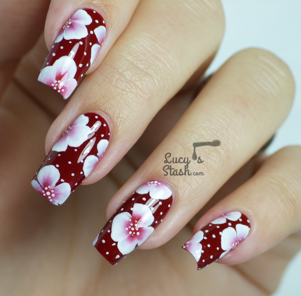 50+ mẫu nail vẽ hoa cực xinh với họa tiết đơn giản
