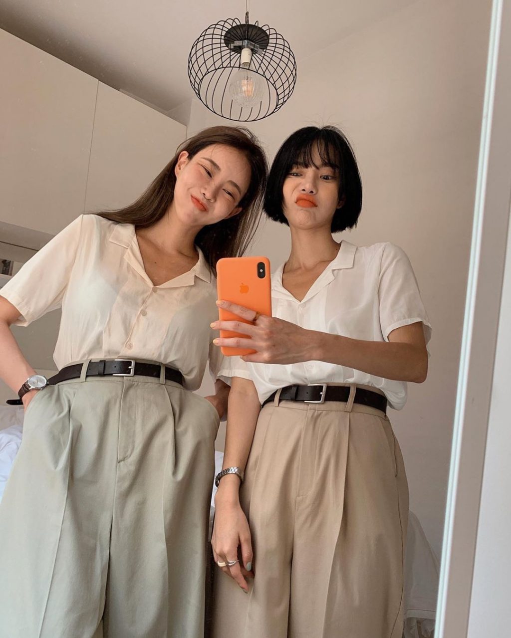 áo sơ mi tay ngắn phối cùng quần culottes