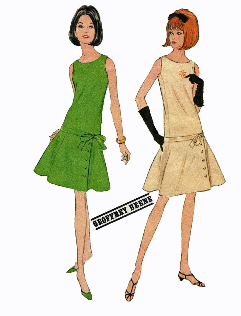Thiết kế váy hạ eo thập niên 60