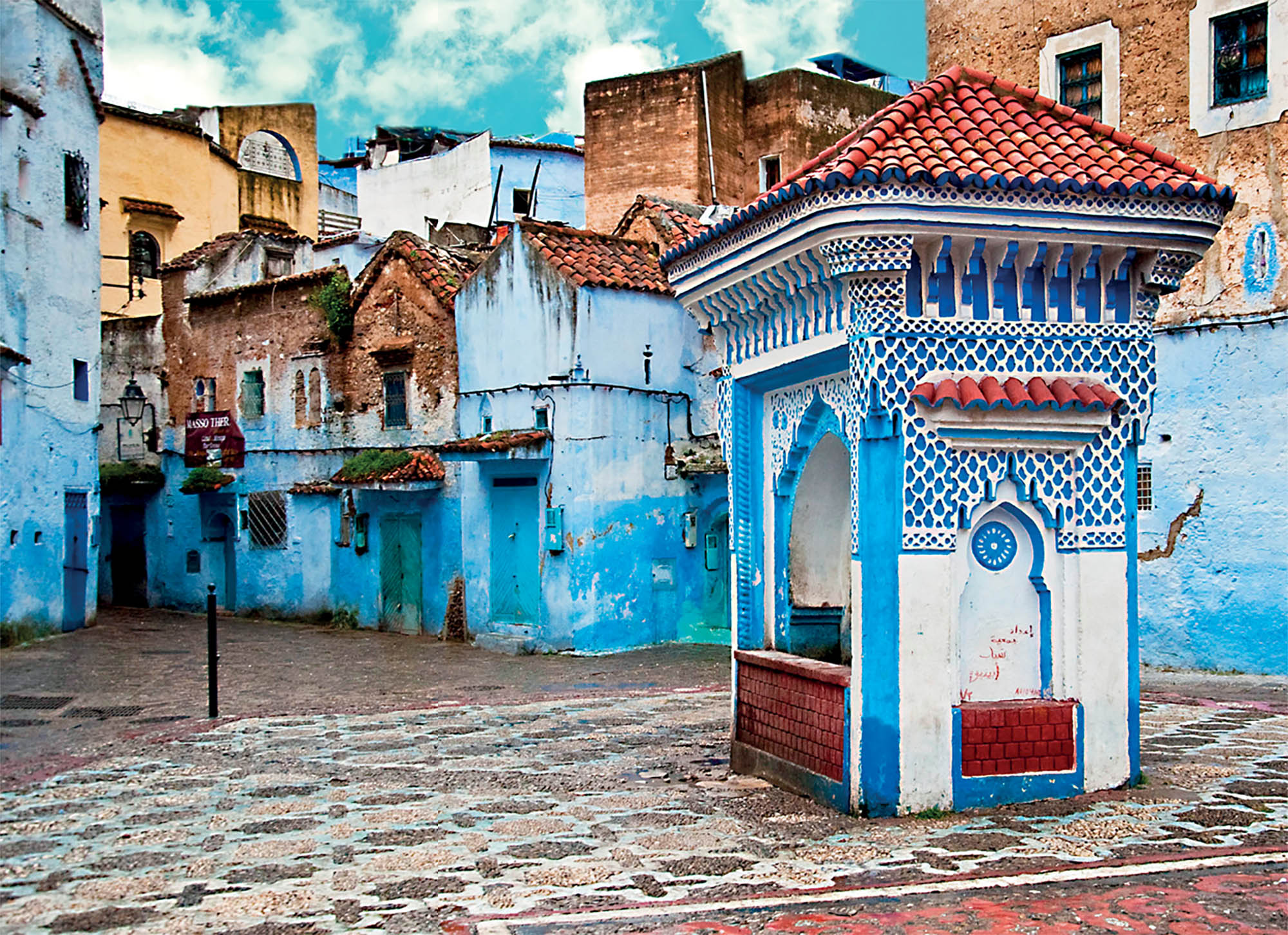 Morocco du lịch khung cảnh những ngôi nhà tại Chefchaouen