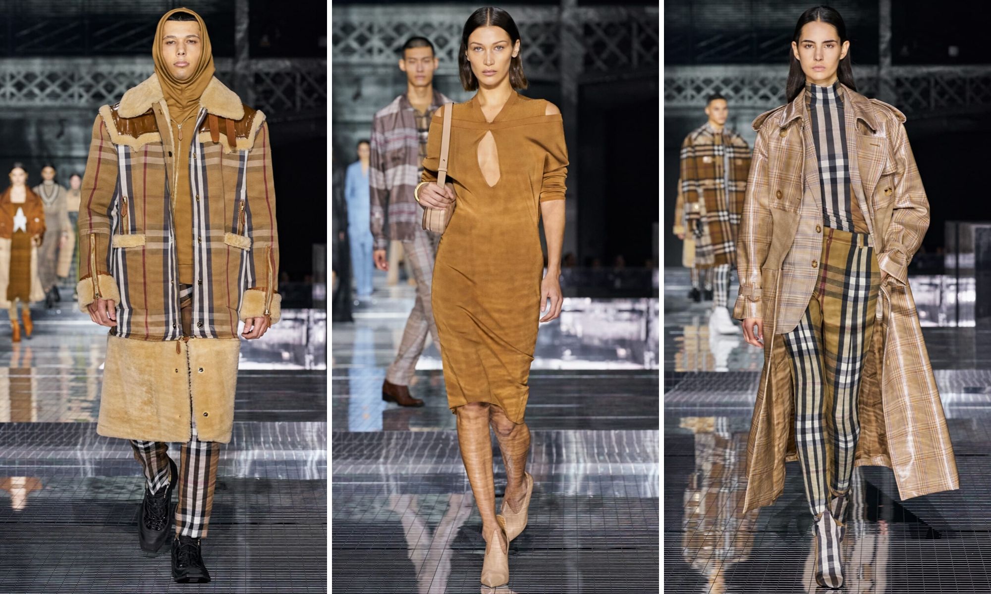 burberry thu đông 2020 chất liệu đa dạng tuần lễ thời trang london