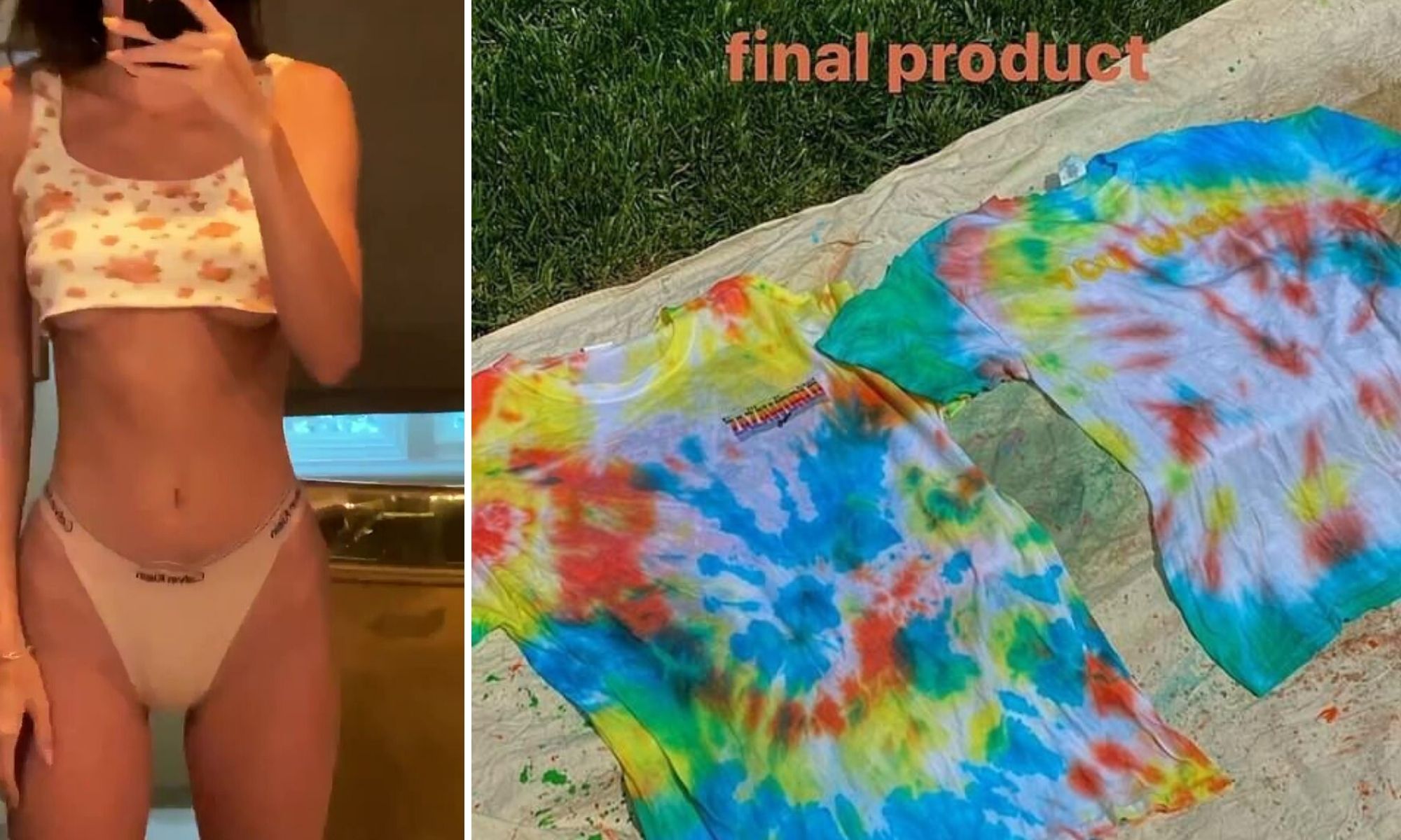 thành quả nhuộm quần áo tie-dye tại nhà của người mẫu kendall jenner