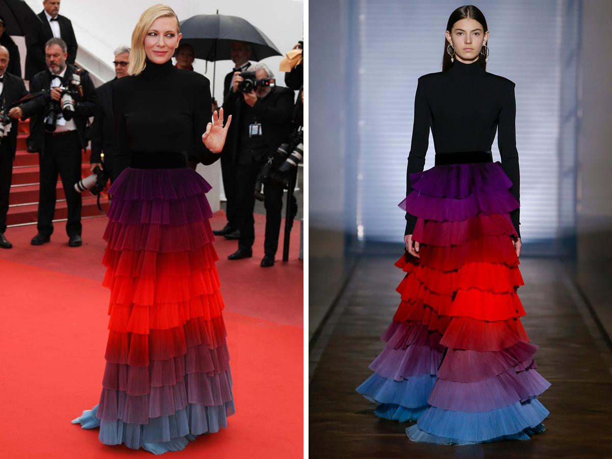 Cate Blanchett diện đầm cầu vồng Givenchy trên thảm đỏ Cannes 2018