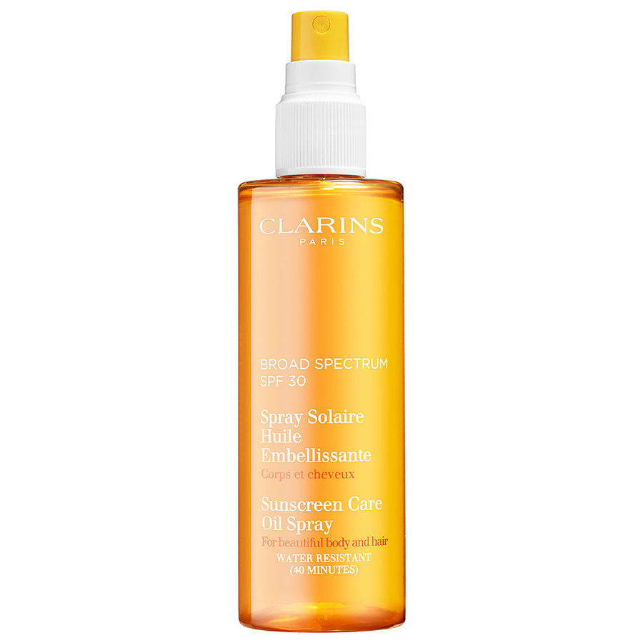 xịt tóc chống nắng SPF Clarins Sunscreen Care Oil Spray