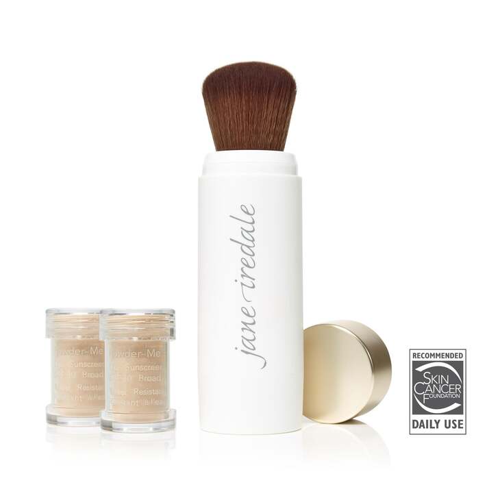 Phấn chống nắng dùng cho da đầu và mặt Jane Iredale Powder-Me SPF 30 Dry Sunscreen.