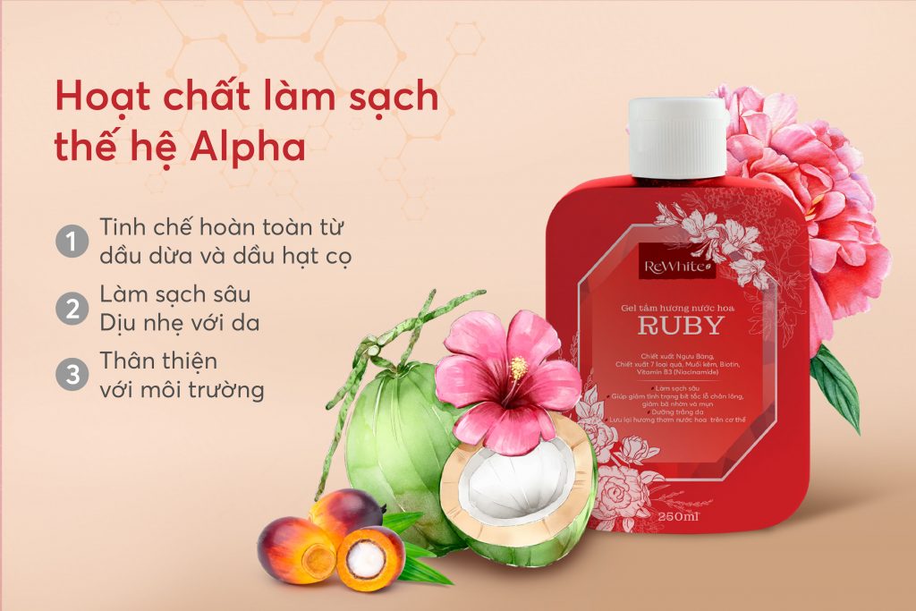 Rewhitez với hoạt chất làm sạch Alpha.