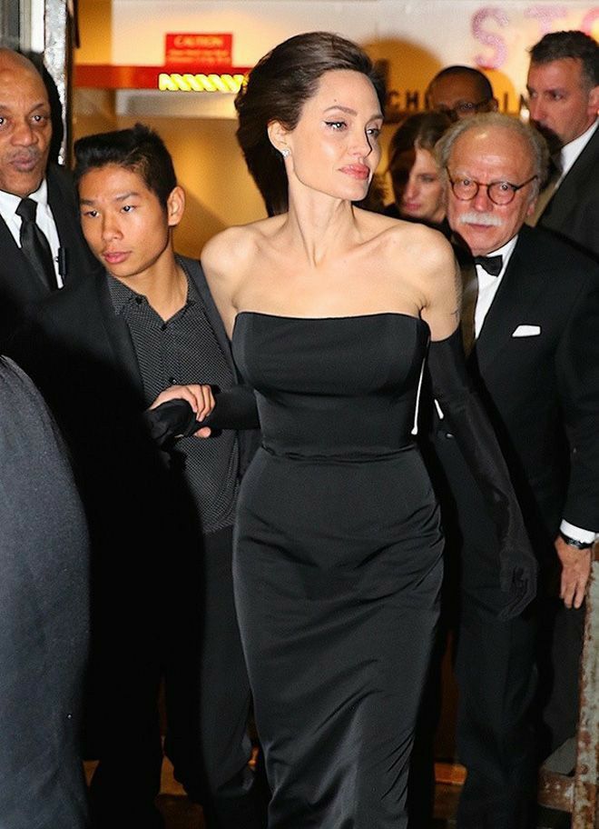 angelina jolie black tie