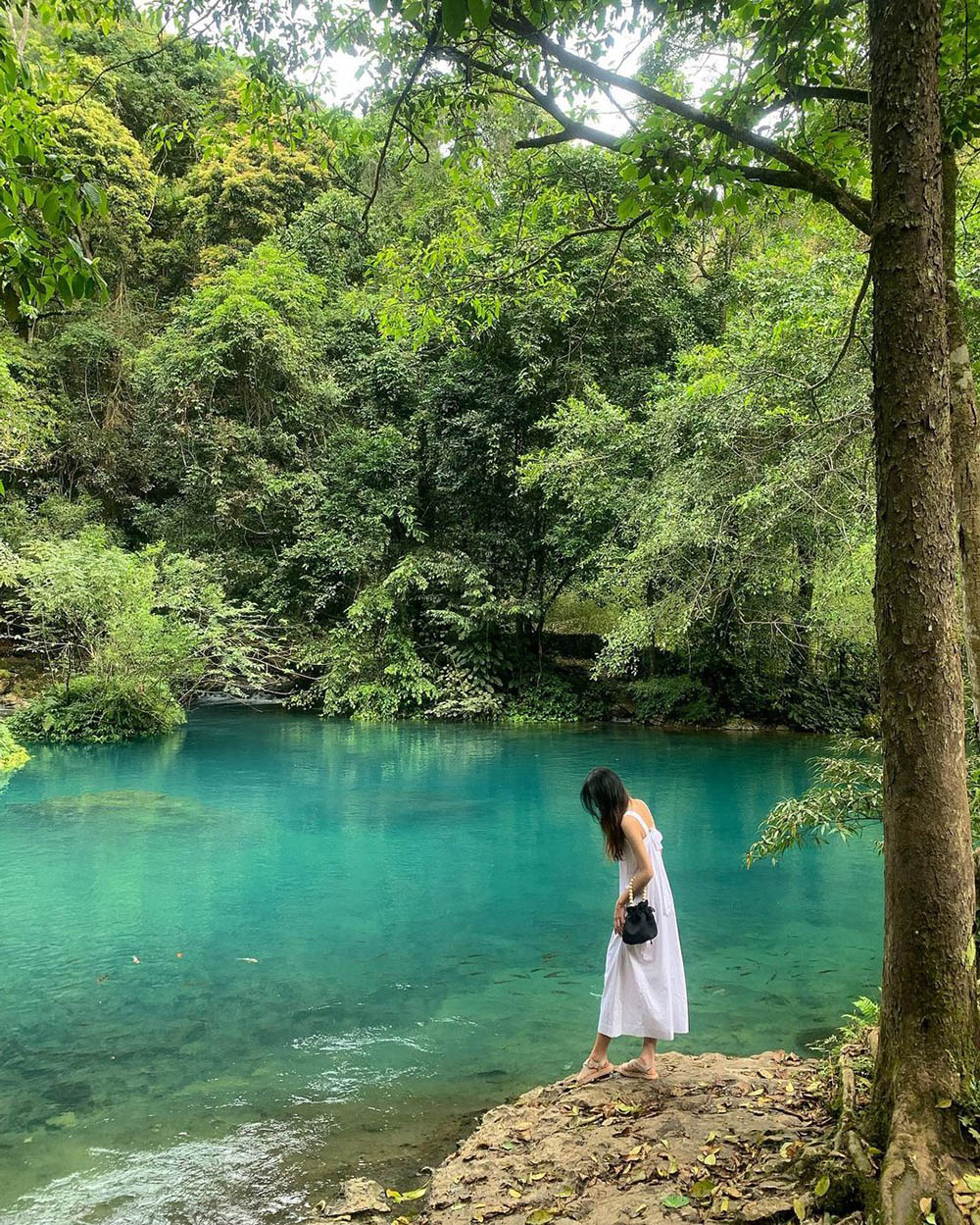 cô gái checkin suối lê nin