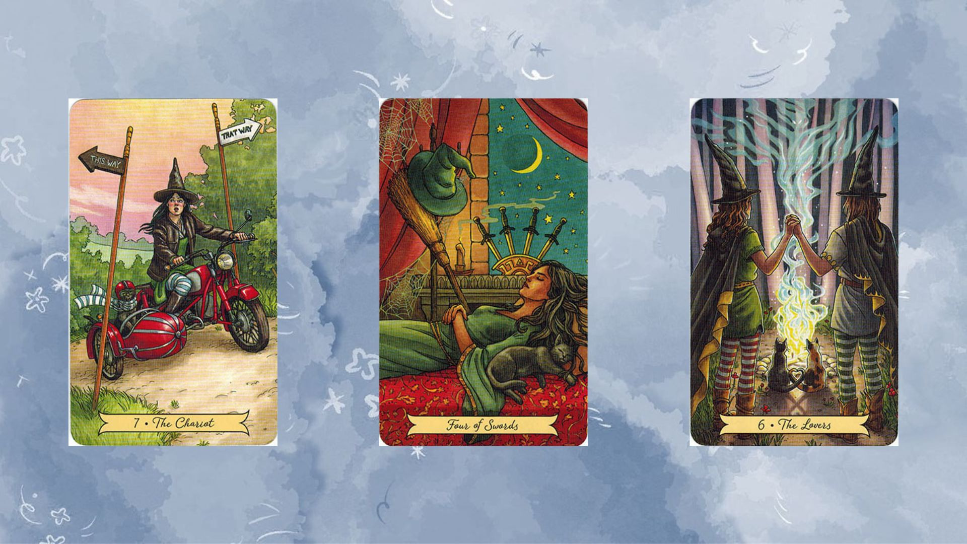 trải bài tarot tuần lễ 26/8 - 1/9 the chariot four of swords lovers