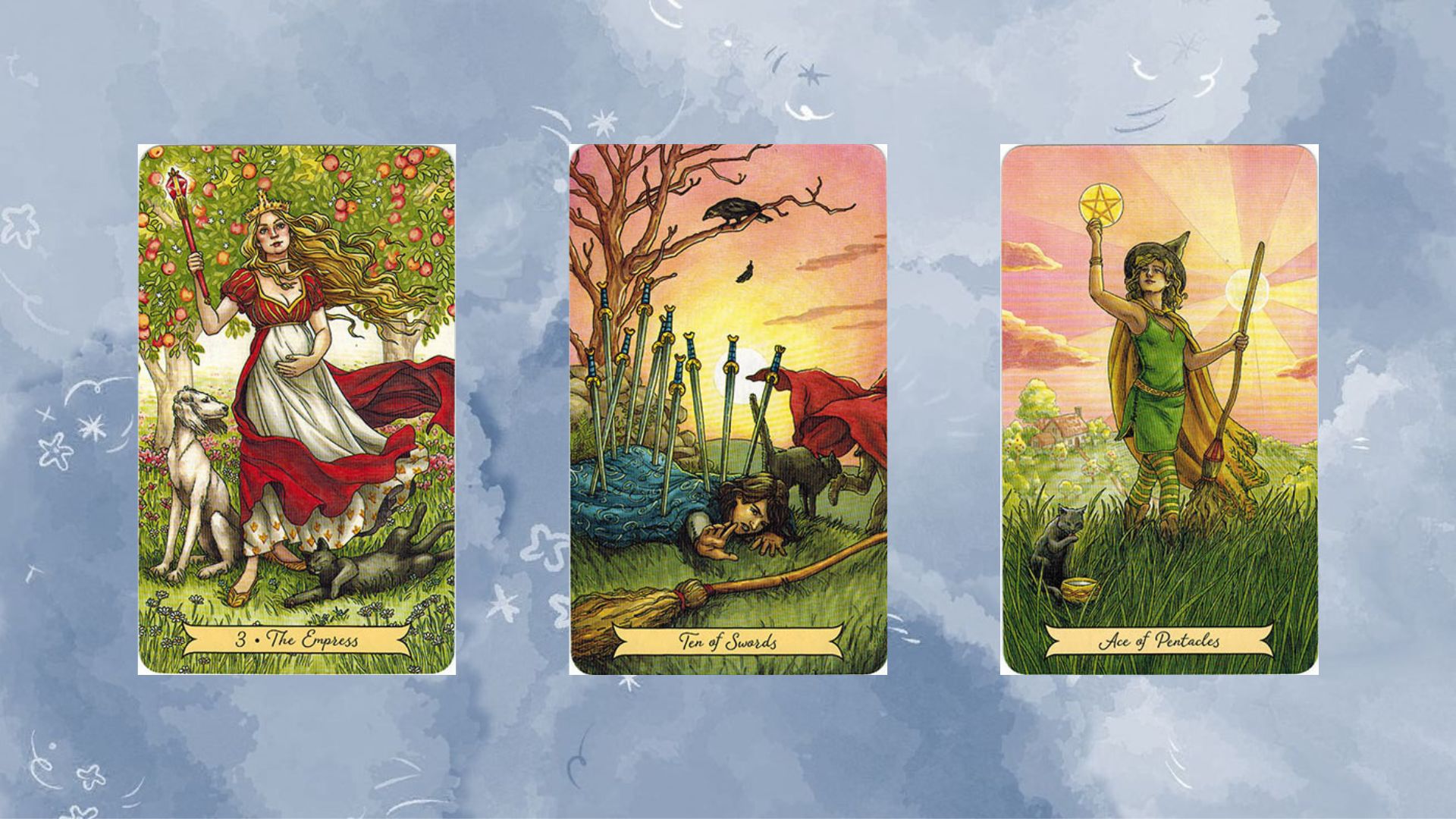 trải bài tarot tuần mới the empress - ten of swords - ace of pentacles