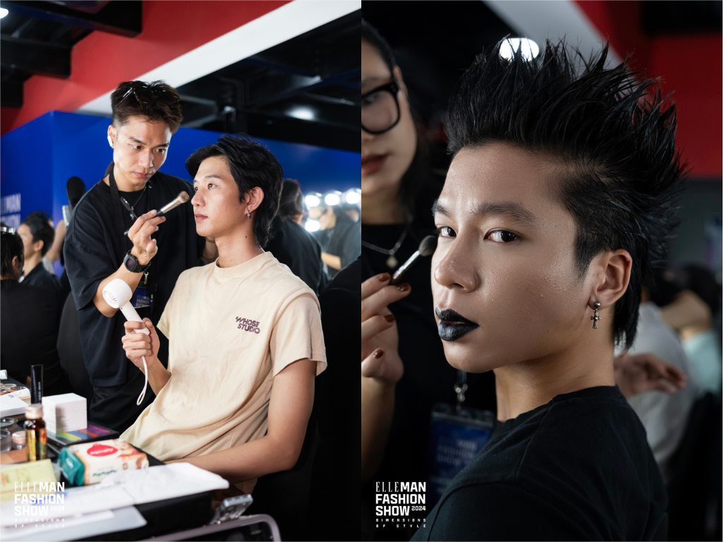 ELLEMAN Fashion Show 2024 - ekip Tùng Châu Makeup & Hair trang điểm cho người mẫu tại hậu trường