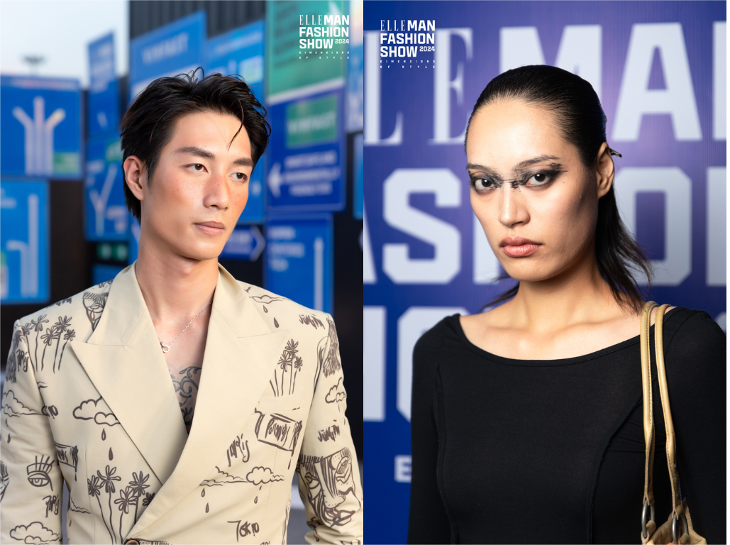 layout trang điểm của người mẫu tại ELLEMAN Fashion Show 2024